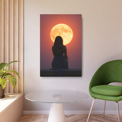 Serenity Under the Full Moon - Metal Art Sign