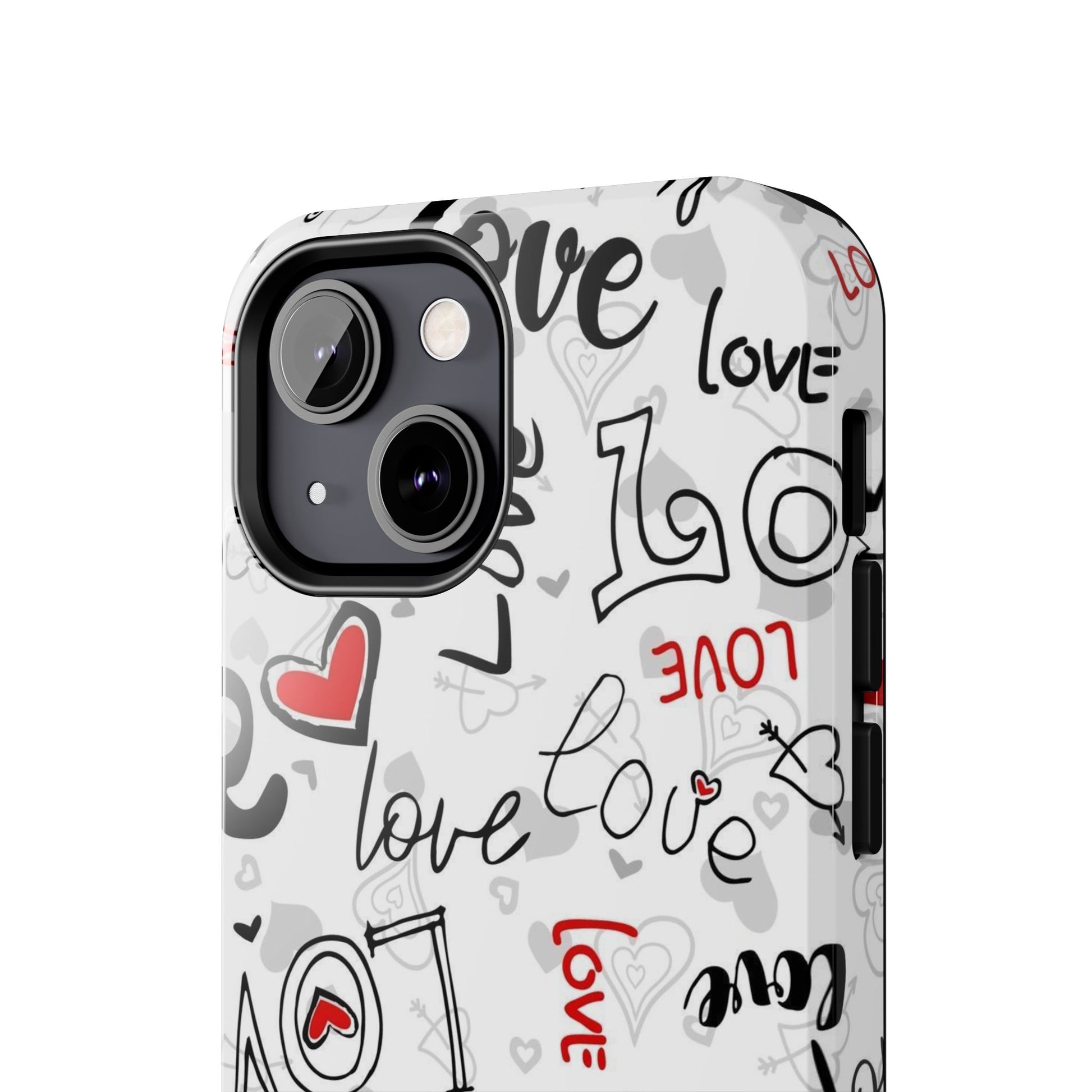 hearts with the words love Tough Phone Cases