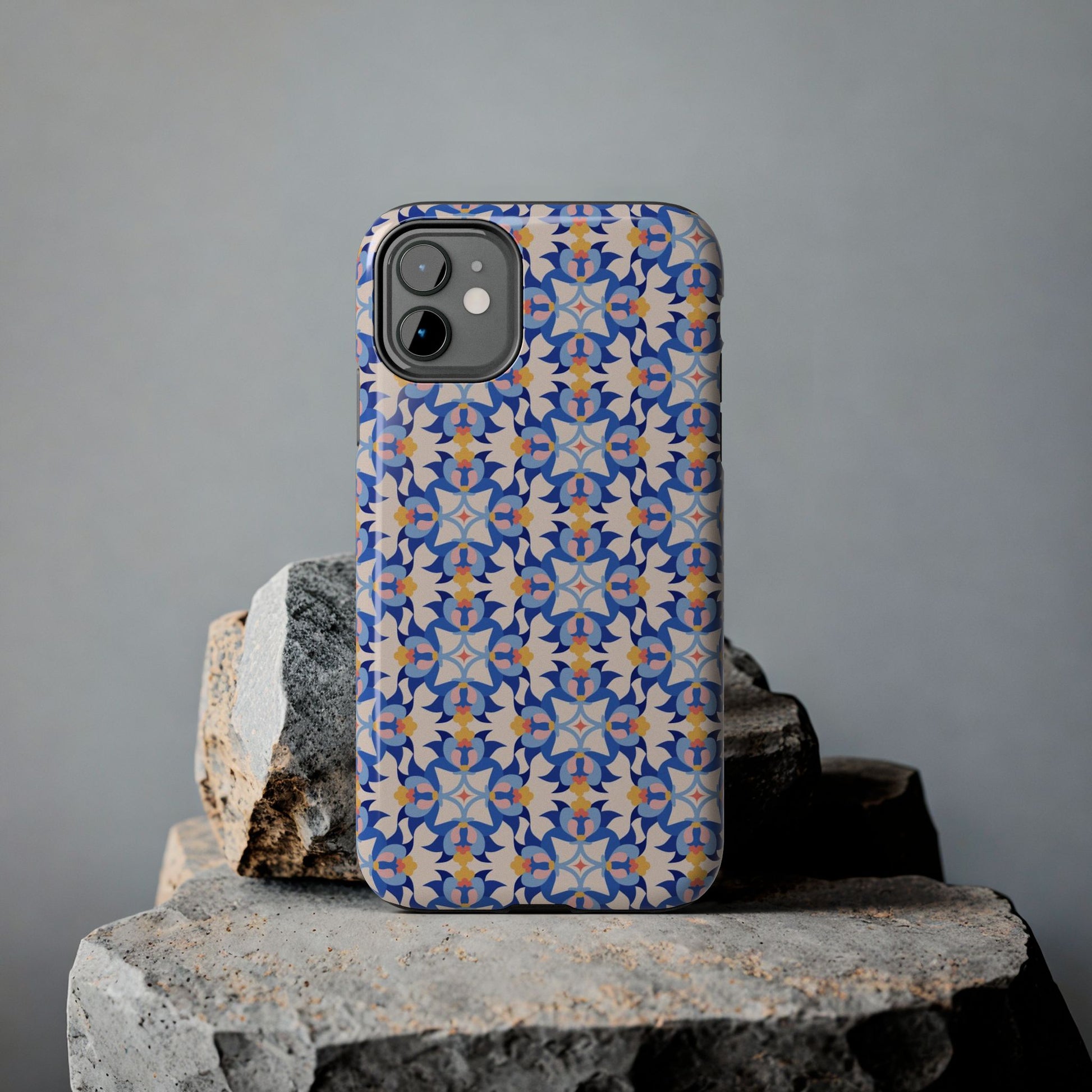 Floral Tile Pattern Tough Phone Cases