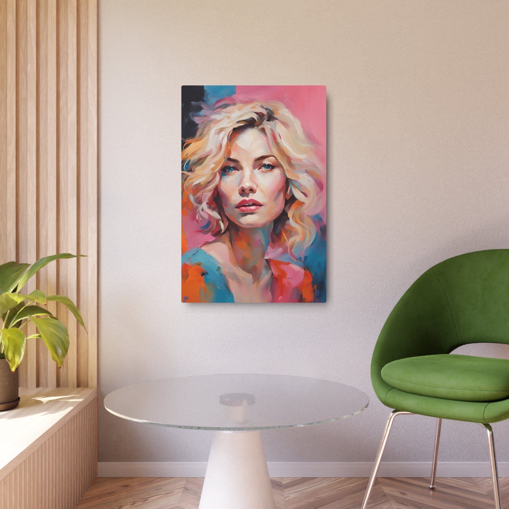 Vibrant Portrait of a Woman | Contemporary Art Piece Metal Art Sign