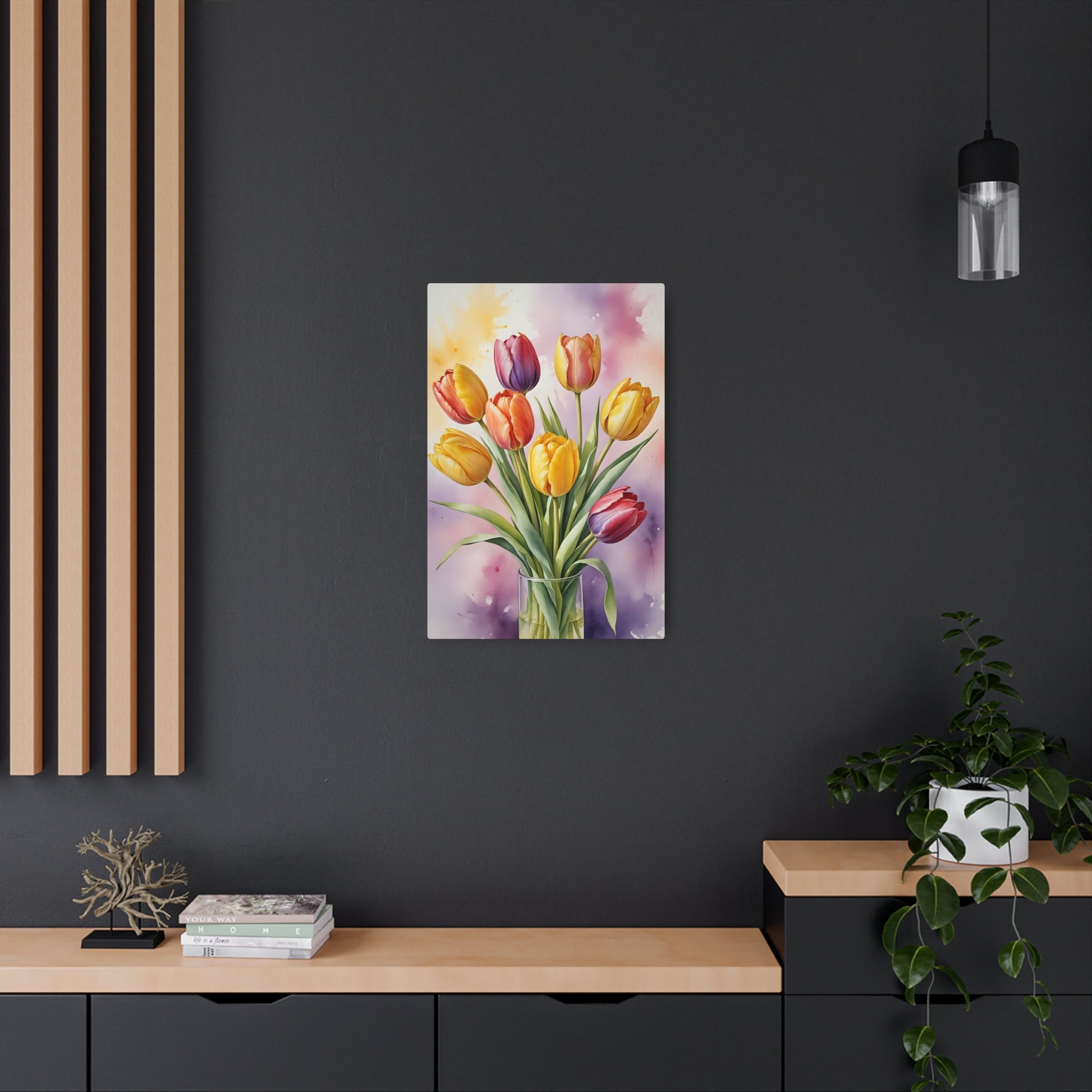 Vibrant Bloom: A Symphony of Tulips Metal Art Sign