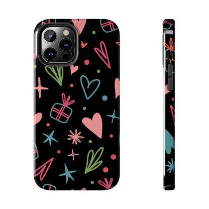 Valentine Day Doodle seamless pattern Tough Phone Cases iPhone 12 Pro Max