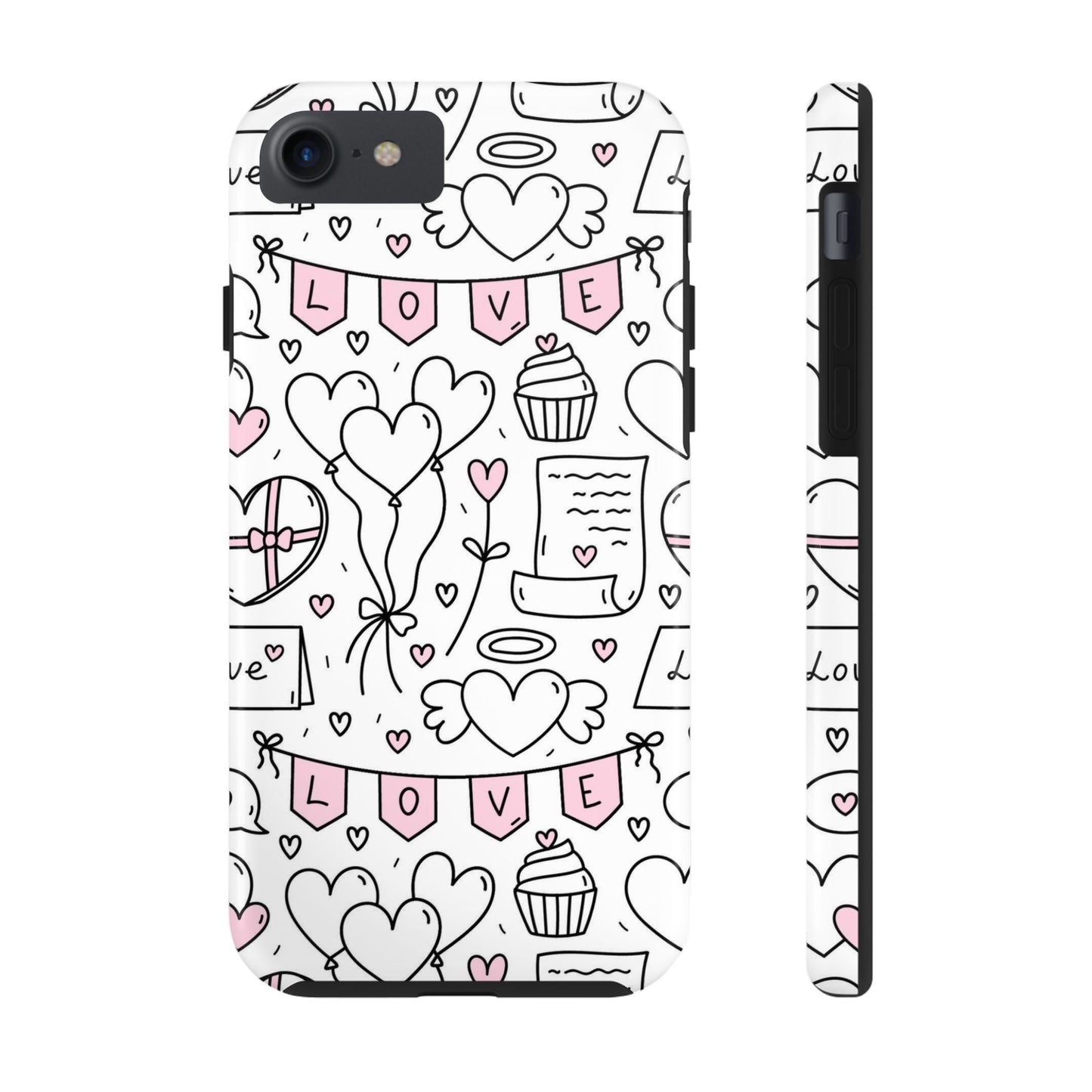 Cute seamless pattern for Valentine's Day with hearts Tough Phone Cases iPhone 7, iPhone 8, iPhone SE