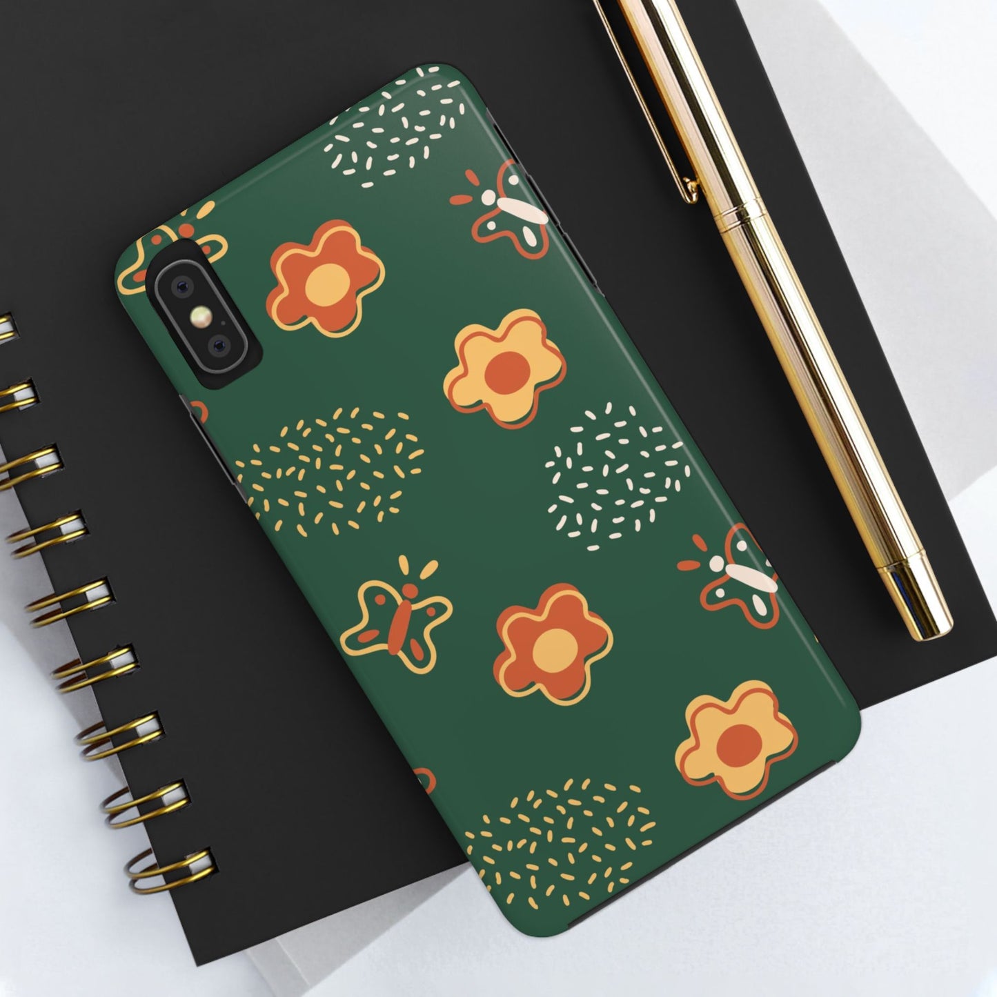 Seamless pattern with flowers and butterflies Tough Phone Cases