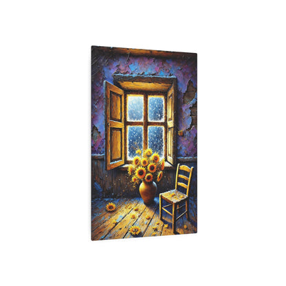 Whispers of Solitude: The Sunflower Room Metal Art Sign