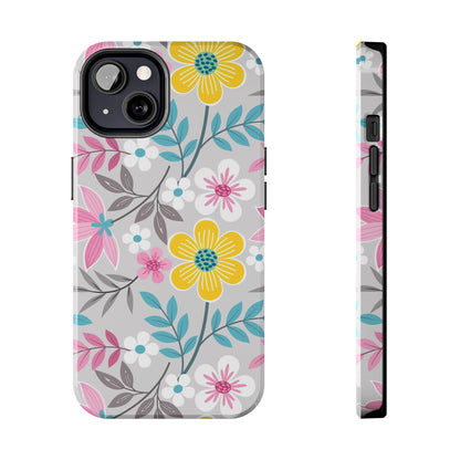 Colorful flowers and leaf Tough Phone Cases iPhone 13