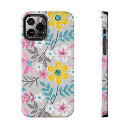 Colorful flowers and leaf Tough Phone Cases iPhone 12 Pro