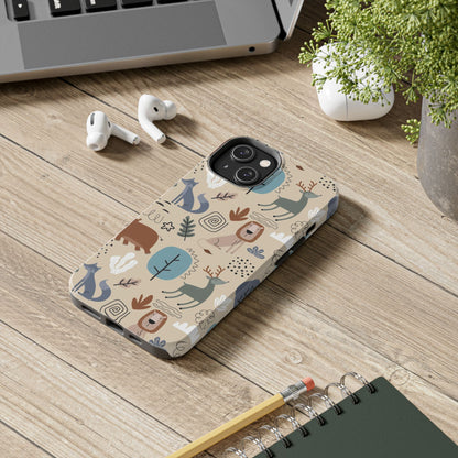 seamless pattern with cute animal Tough Phone Cases