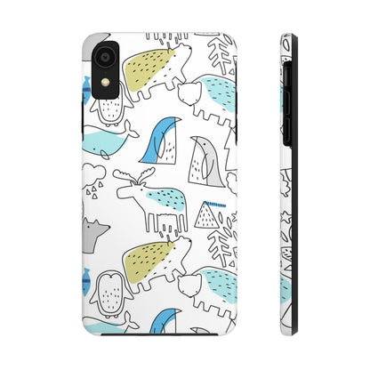 Fine Line animal pattern Tough Phone Cases iPhone XR