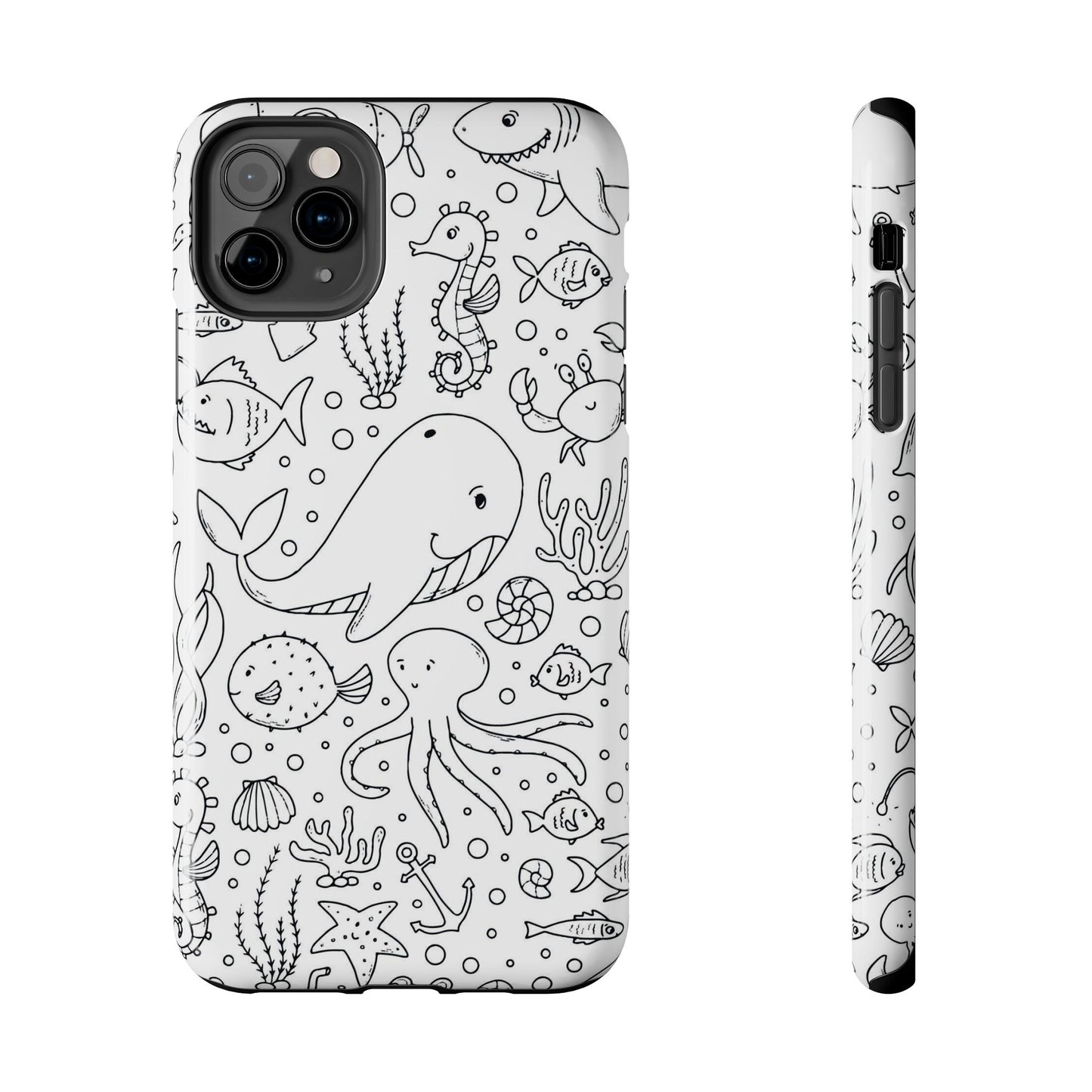 monochrome seamless pattern Tough Phone Cases iPhone 11 Pro Max