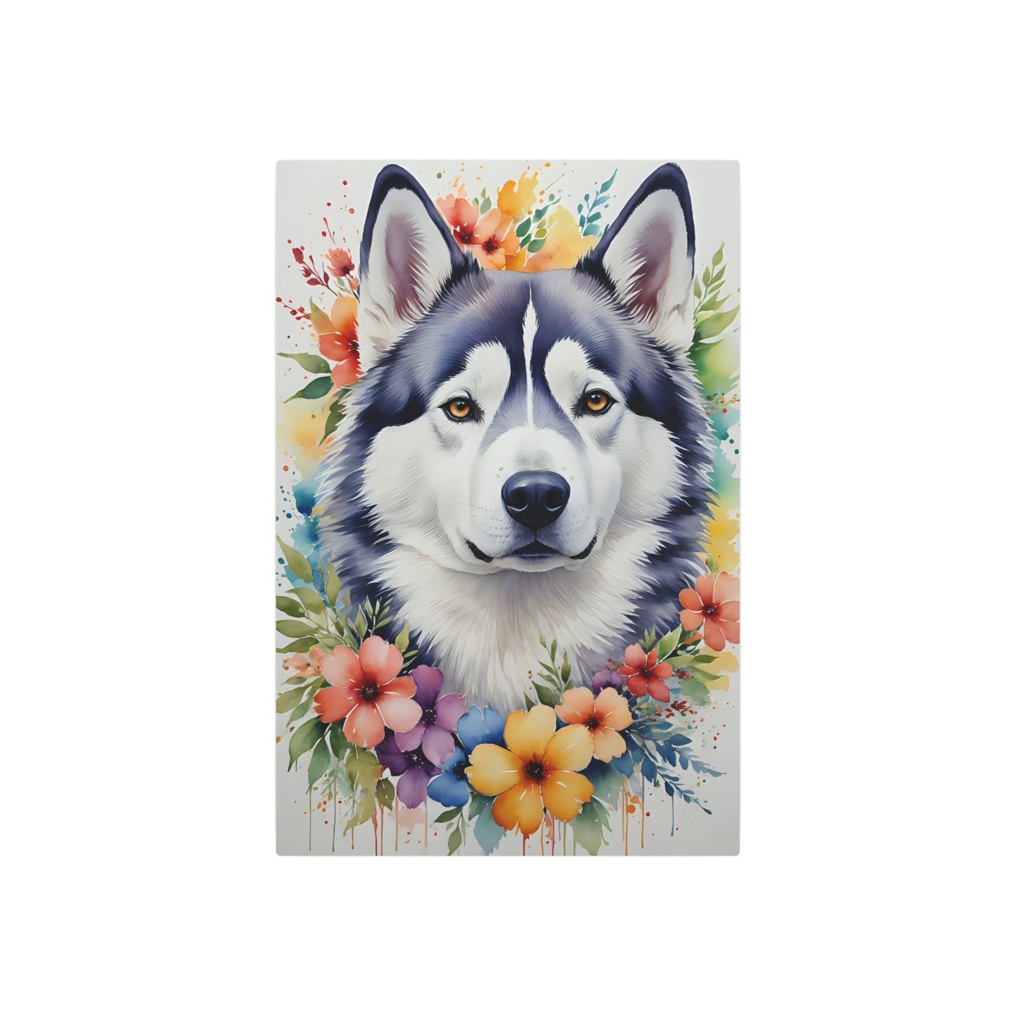 Floral Canine Majesty Metal Art Sign