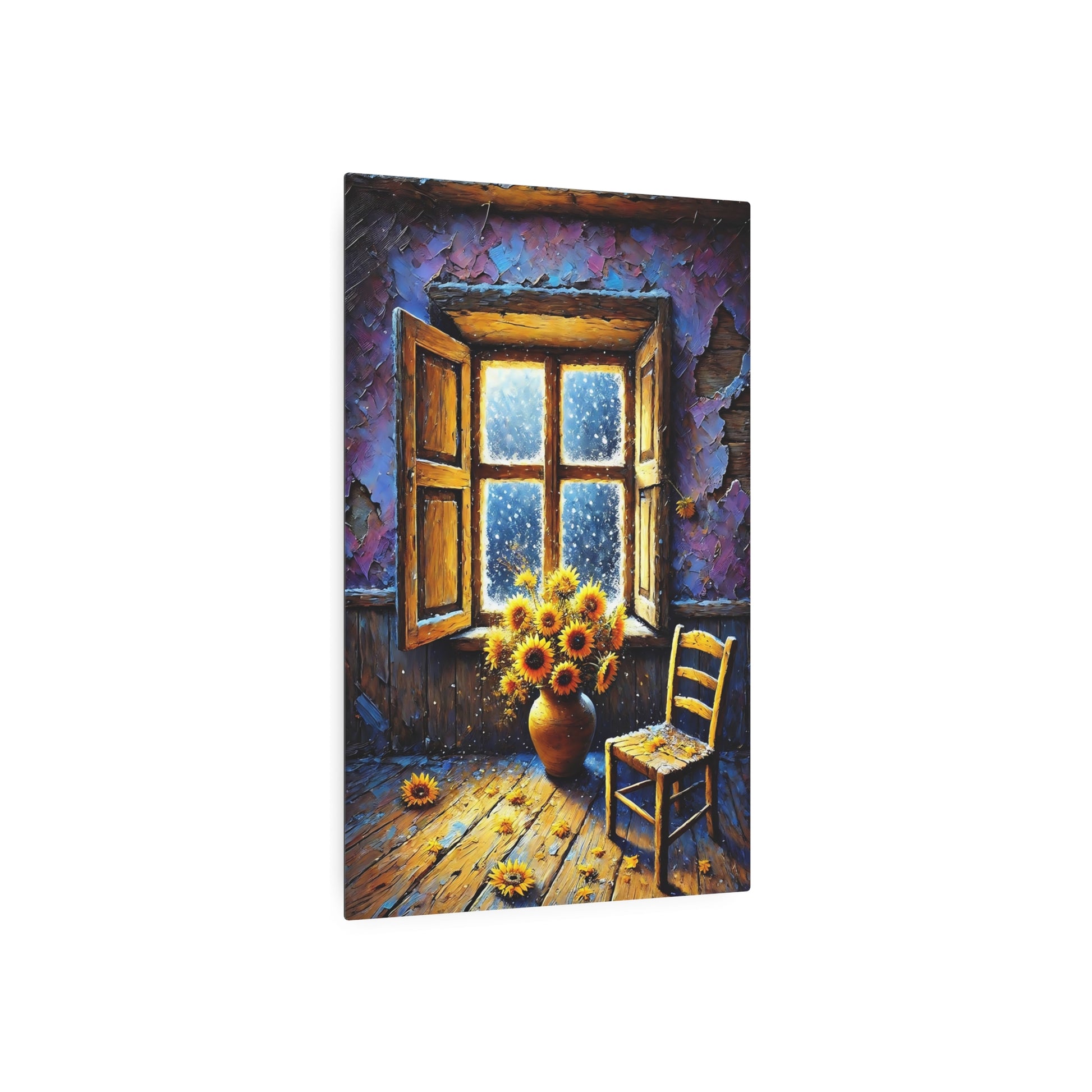 Whispers of Solitude: The Sunflower Room Metal Art Sign