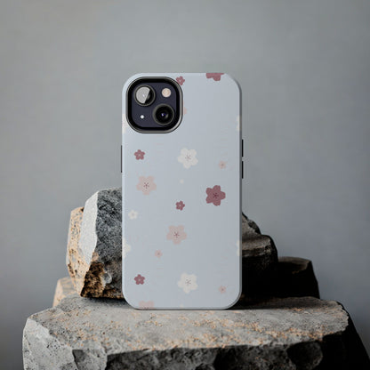 seamless cute lovely pink and white cherry blossom Tough Phone Cases