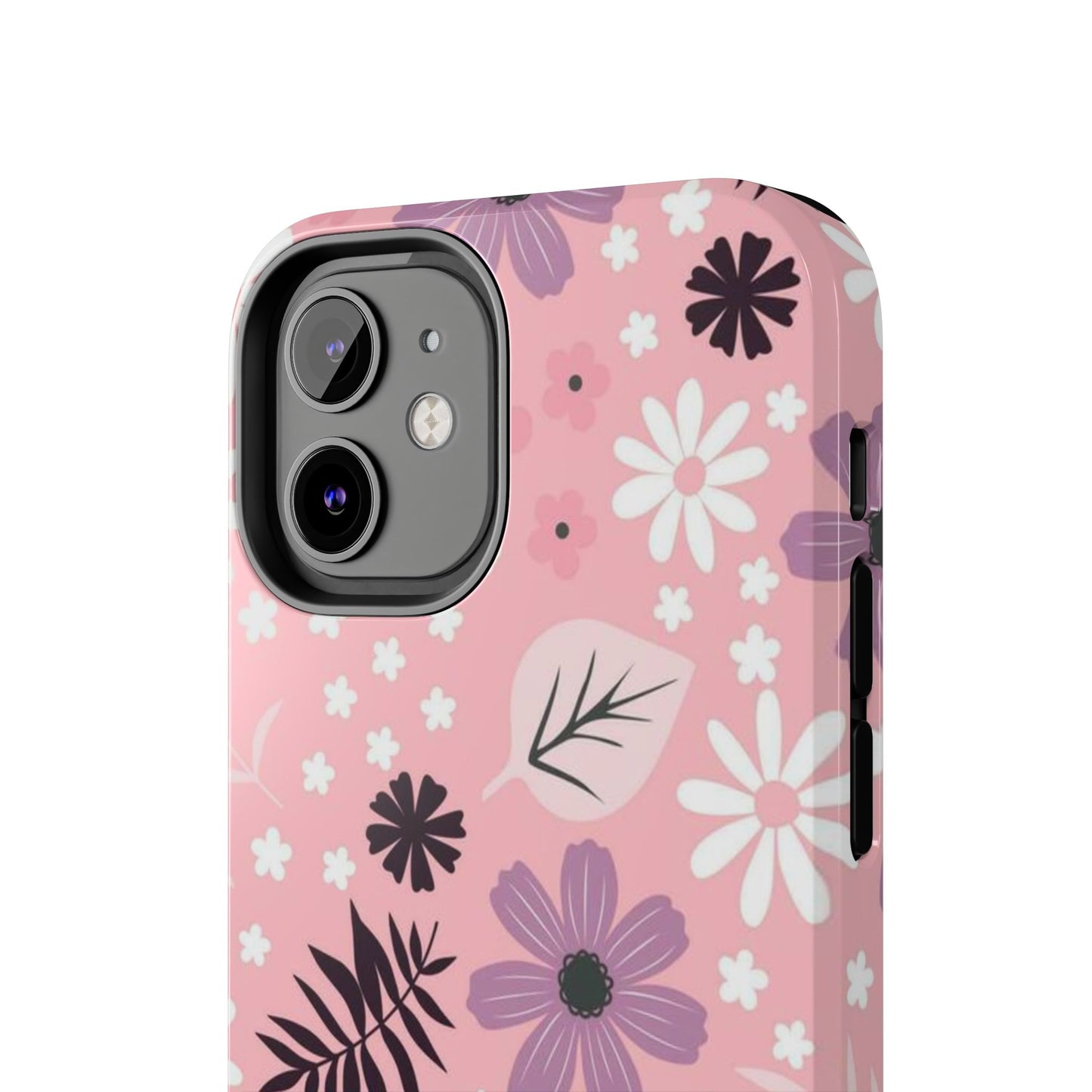 Seamless pink flourish pattern with field flowers tough phone case