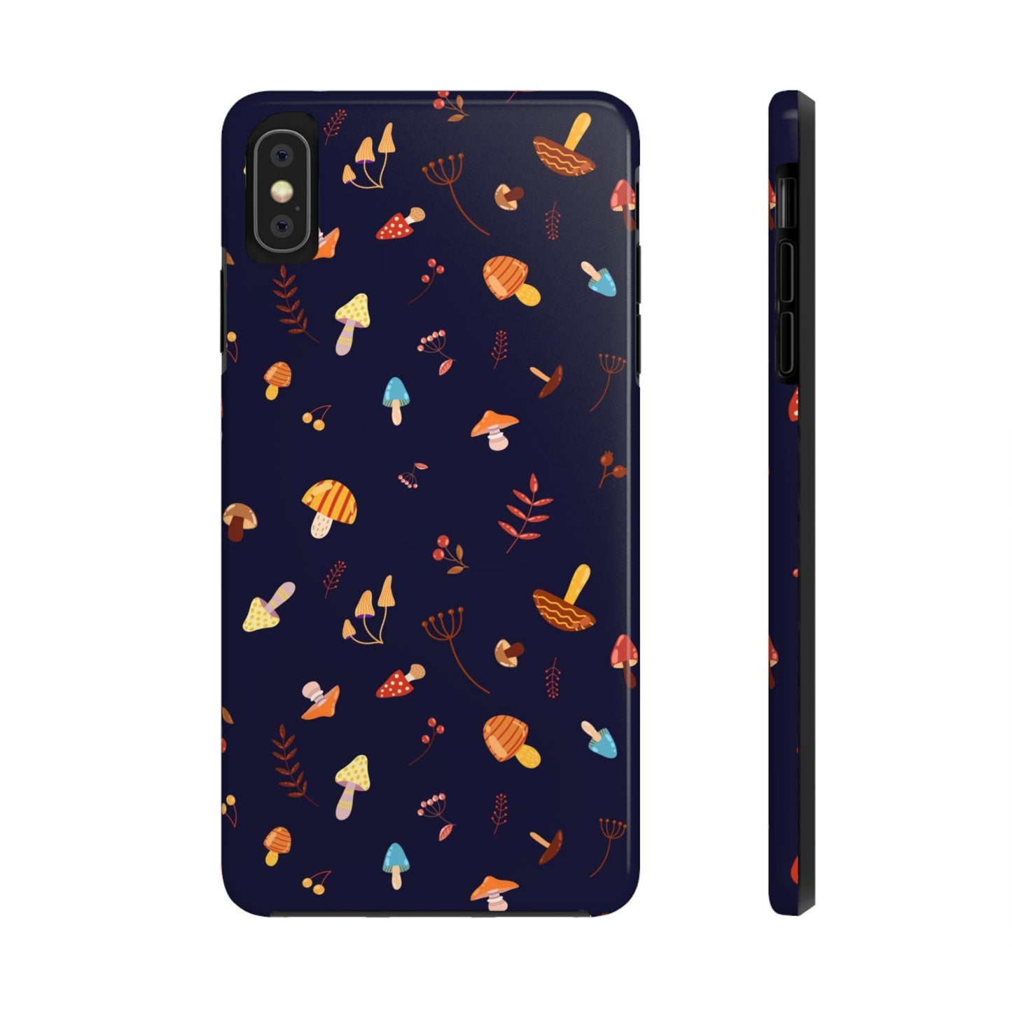 Seamless pattern with different mushrooms. Tough Phone Cases iPhone XS MAX