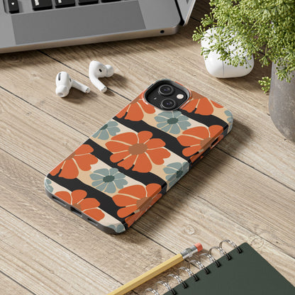 Retro groovy flowers seamless pattern Tough Phone Cases