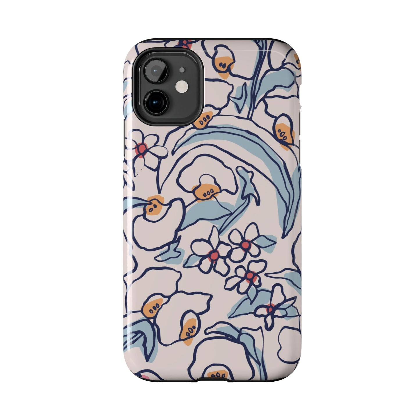 hand-drawn flower sketch Tough Phone Cases