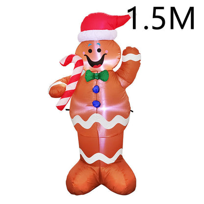 Christmas LED Lights Glowing Santa Tree Snowman Inflatable Doll Outdoor Yard Garden Decor Gingerbread Man