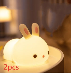 New Year'S Gift Rabbit Silicone Lamp Pat Feeding Creative Night Light Children'S Toys Basic model 2PCS