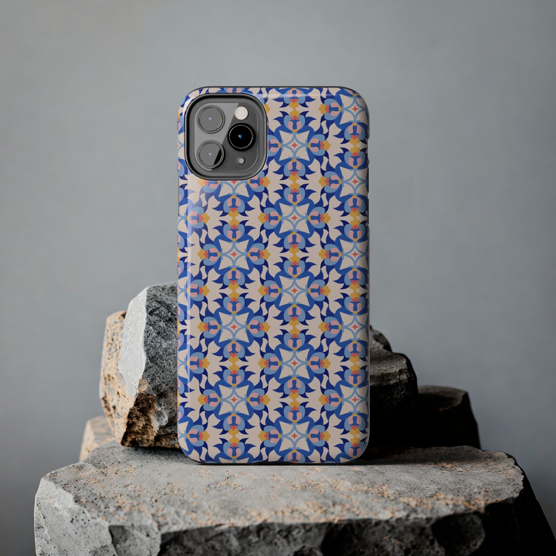 Floral Tile Pattern Tough Phone Cases