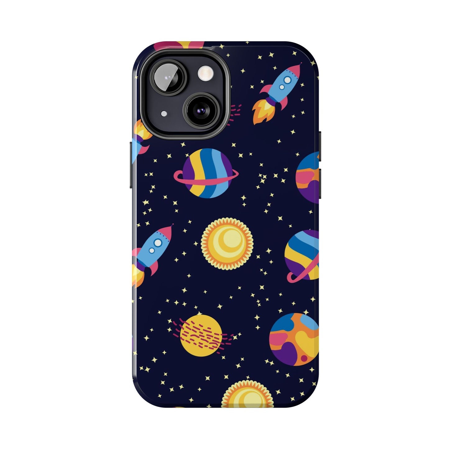 Seamless space pattern. Planets, rockets Tough Phone Cases