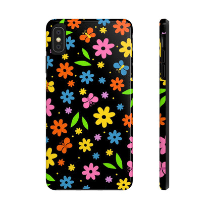 Cute pattern with simple flowers and butterflies. Tough Phone Cases iPhone XS MAX