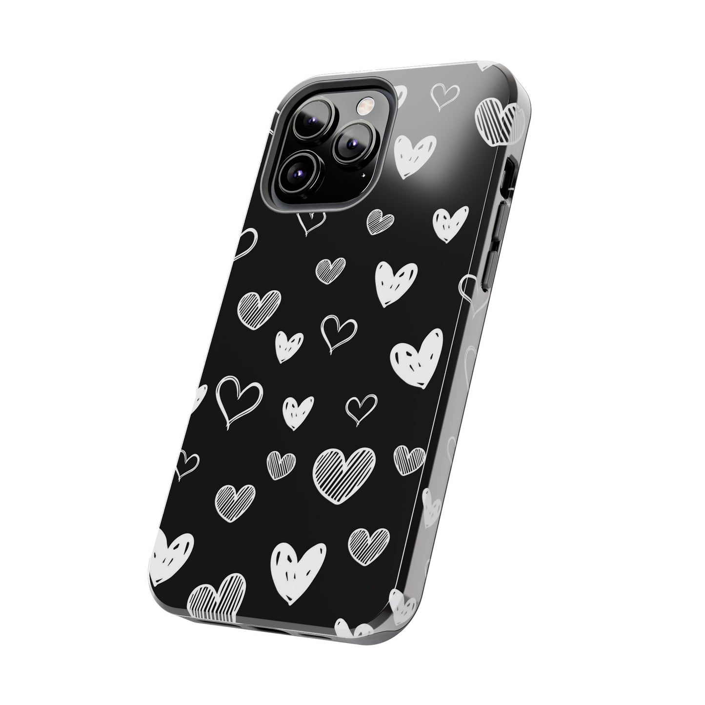 Heart doodles seamless pattern Tough Phone Cases