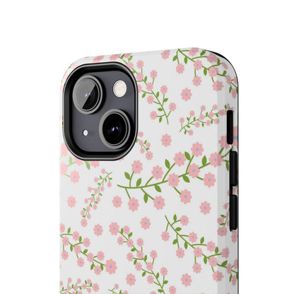 Seamless pattern green branches with blooming Tough Phone Cases