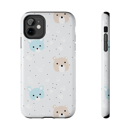 Seamless Pattern with Cute Cartoon Bear Face Tough Phone Cases iPhone 11