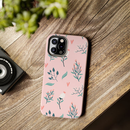 Floral seamless pattern. Garden flowers branches Tough Phone Cases