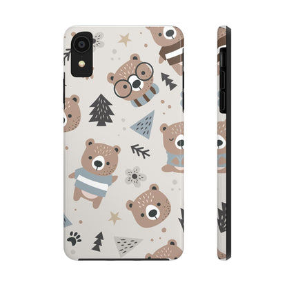 Scandinavian Teddy Bear Seamless Pattern Tough Phone Cases iPhone XR