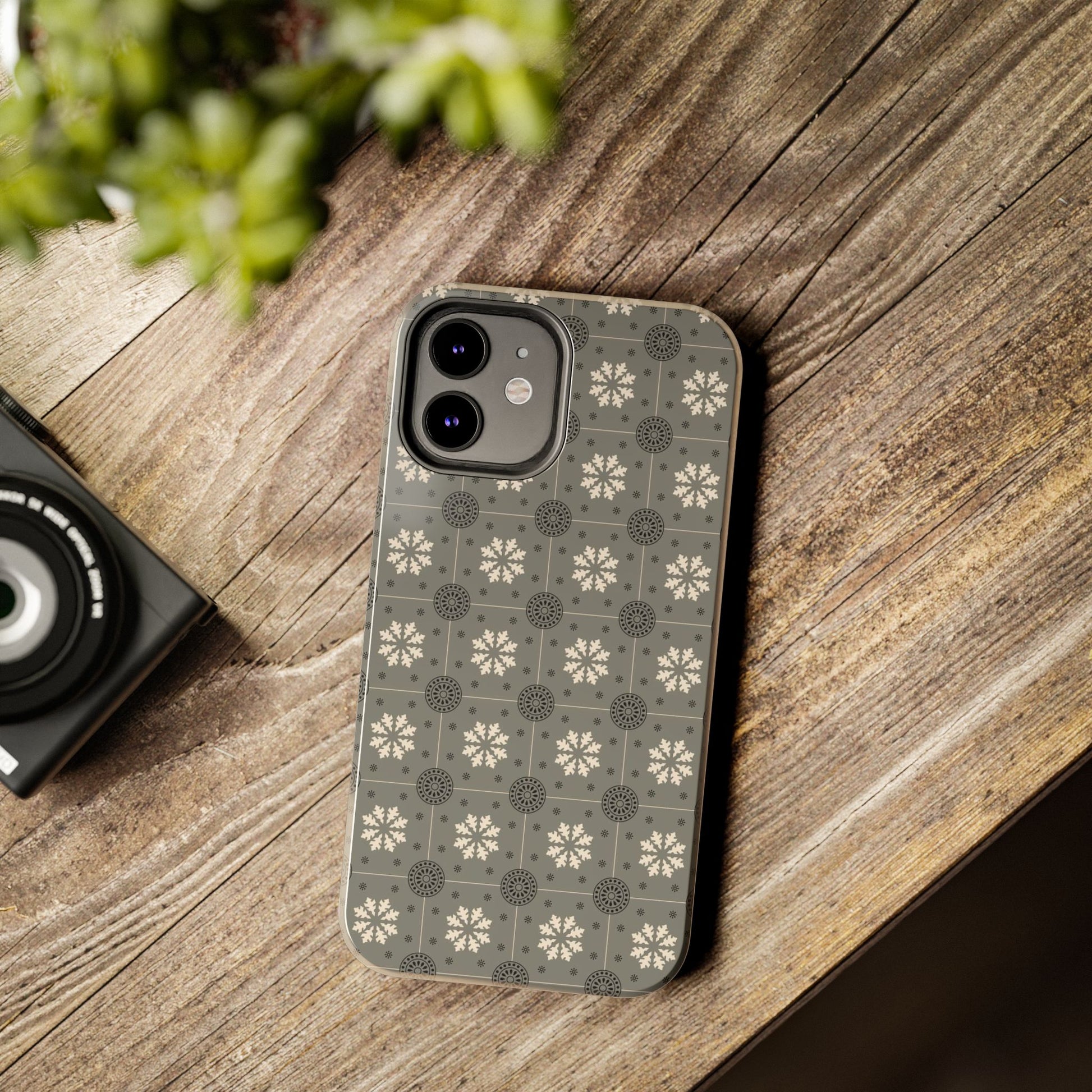 Grey Mosaic Pattern Tough Phone Cases