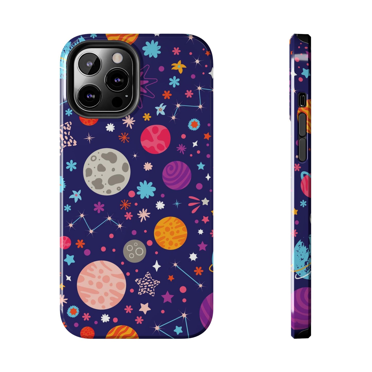 Seamless pattern with colorful space with planets Tough Phone Cases iPhone 12 Pro Max