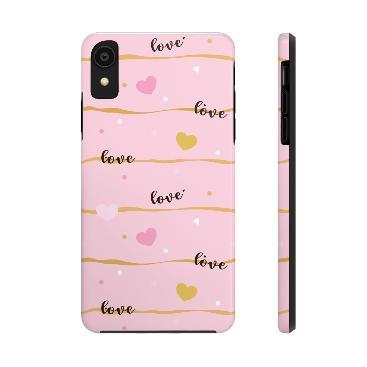 Abstract seamless pattern of heart, wording love, Tough Phone Cases iPhone XR