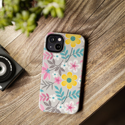 Colorful flowers and leaf Tough Phone Cases