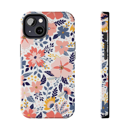 seamless pattern with abstract flowers Tough Phone Cases iPhone 13