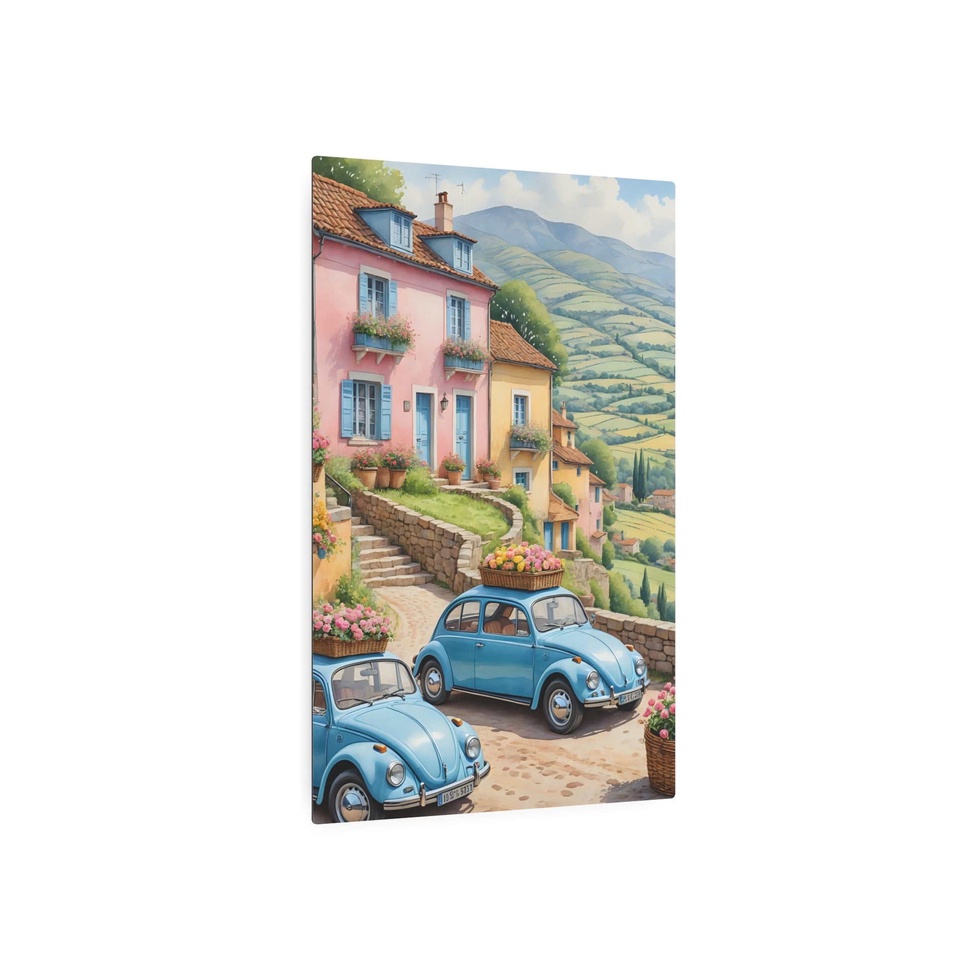 Floral Delivery in a Tuscan Village Metal Art Sign