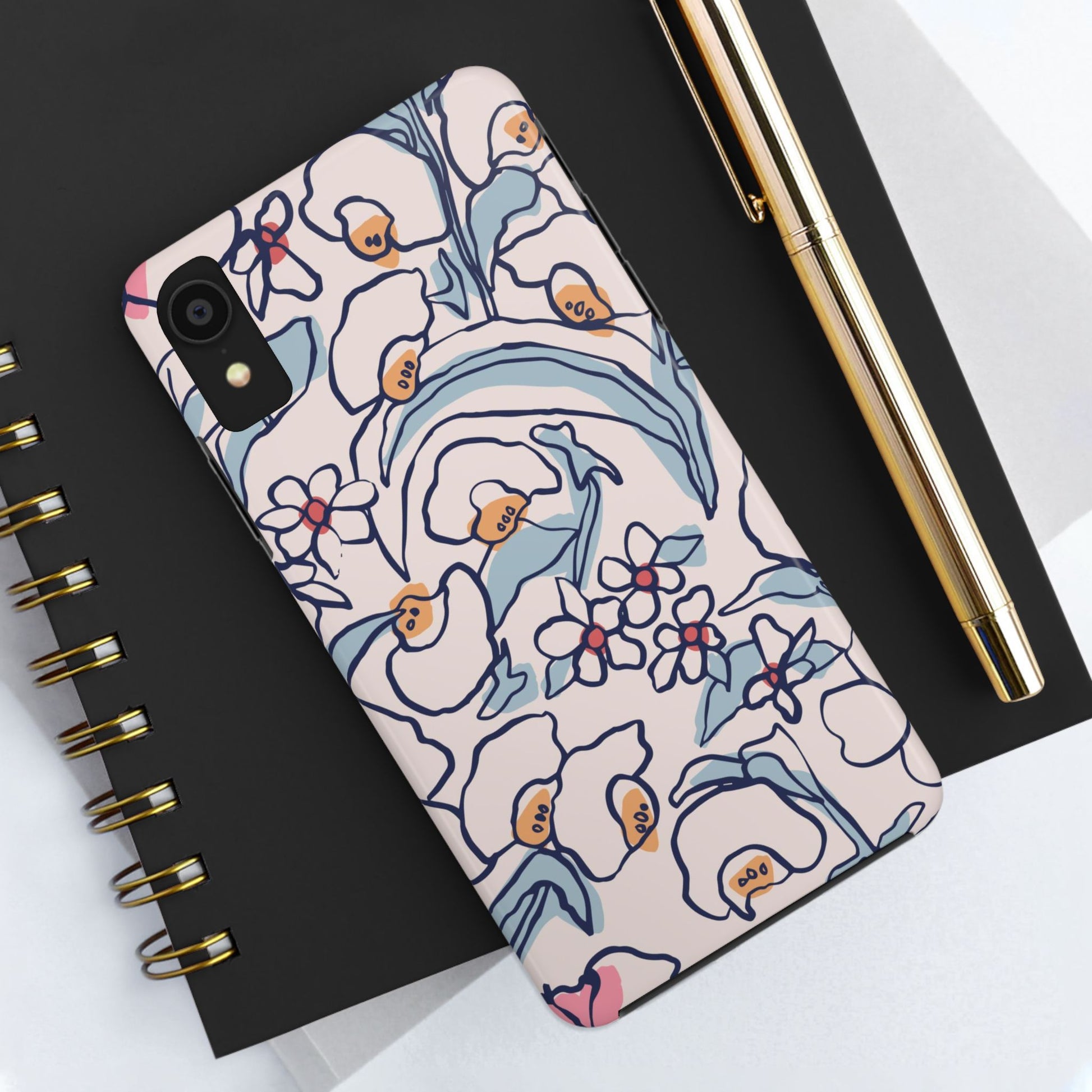 hand-drawn flower sketch Tough Phone Cases