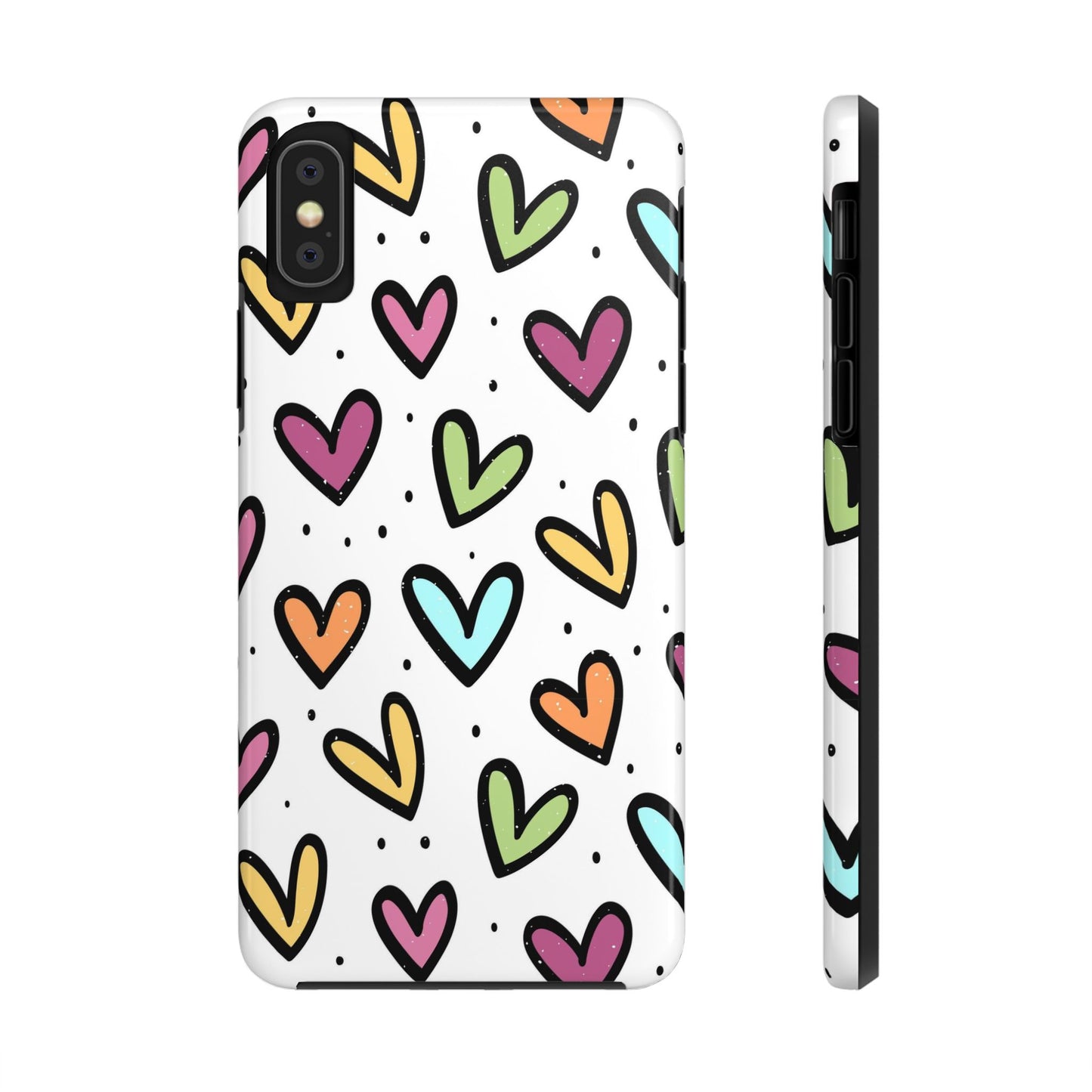 Colorful hearts seamless pattern Tough Phone Cases iPhone X