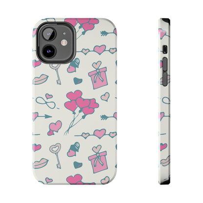 Pink seamless pattern with cute love doodles Tough Phone Cases iPhone 12