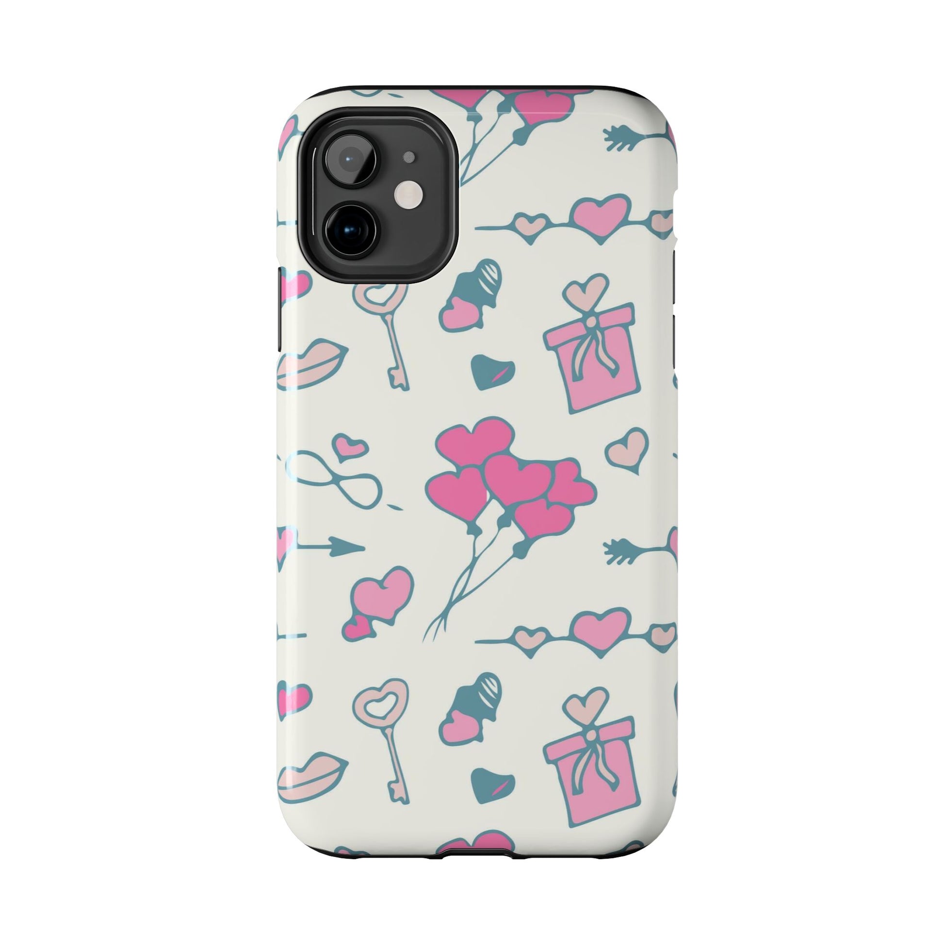 Pink seamless pattern with cute love doodles Tough Phone Cases