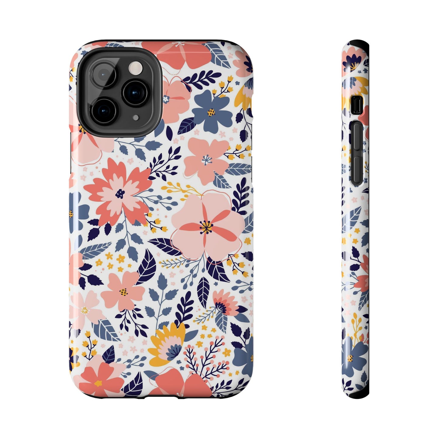 seamless pattern with abstract flowers Tough Phone Cases iPhone 11 Pro