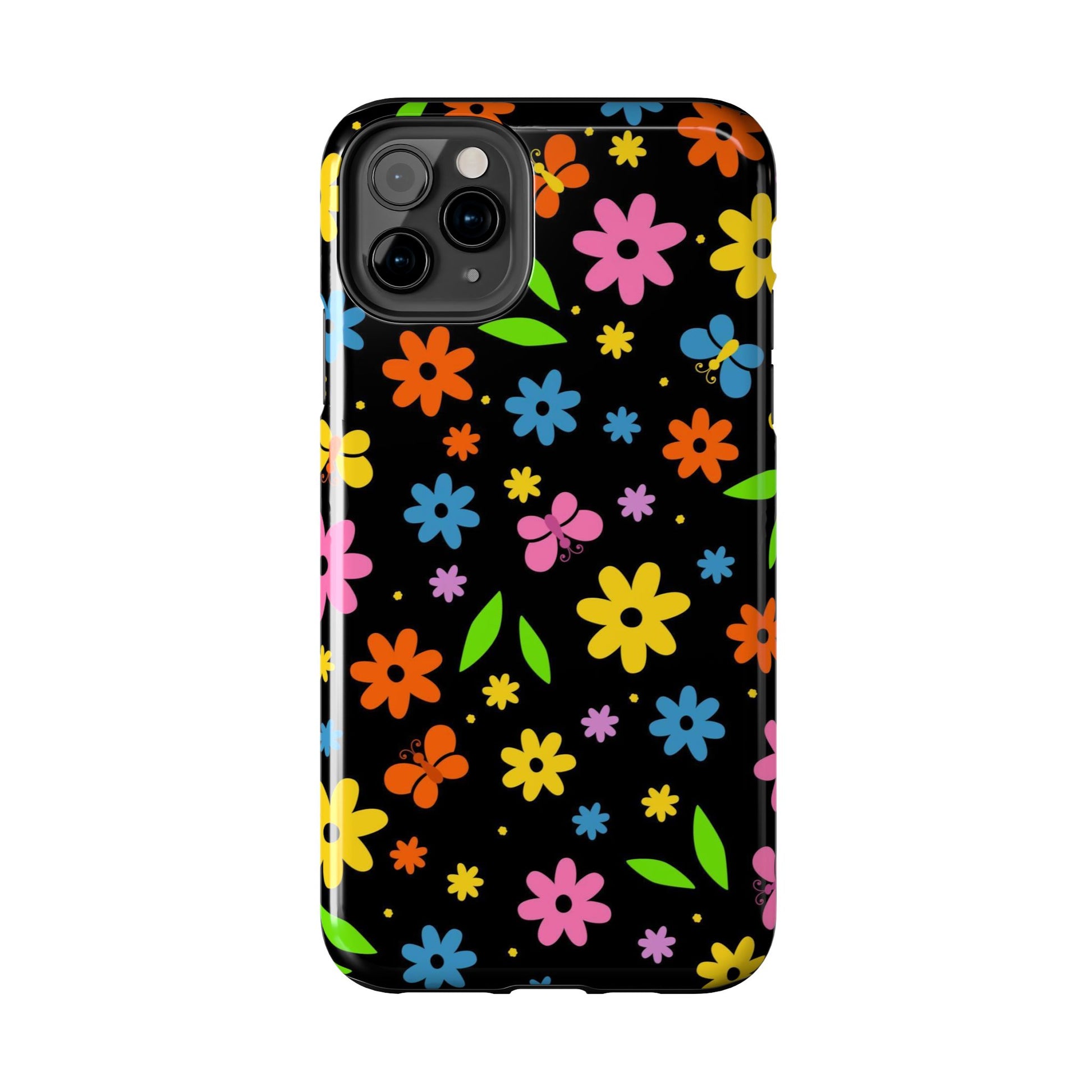 Cute pattern with simple flowers and butterflies. Tough Phone Cases