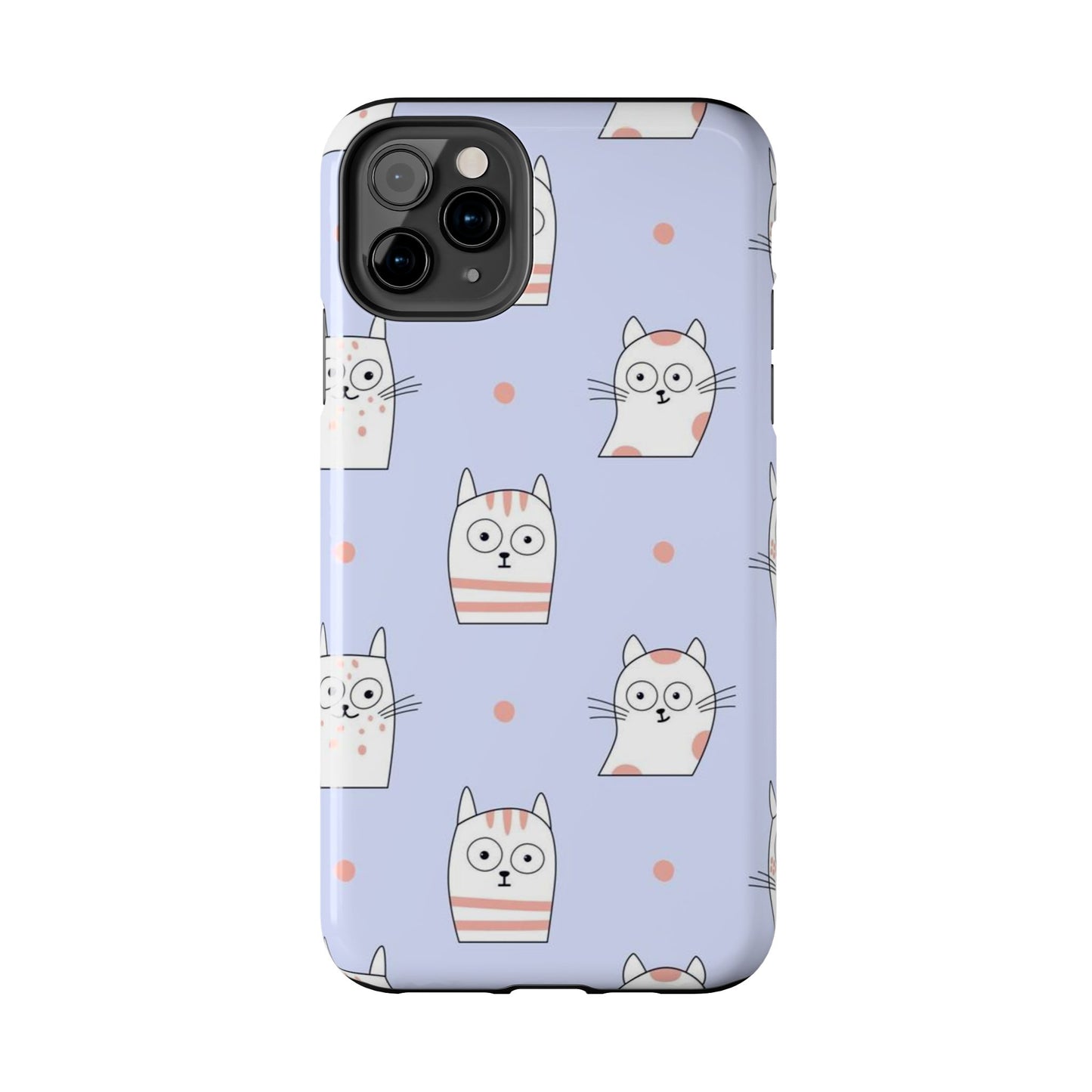 Doodle Seamless Pattern with Cute Cats Tough Phone Cases