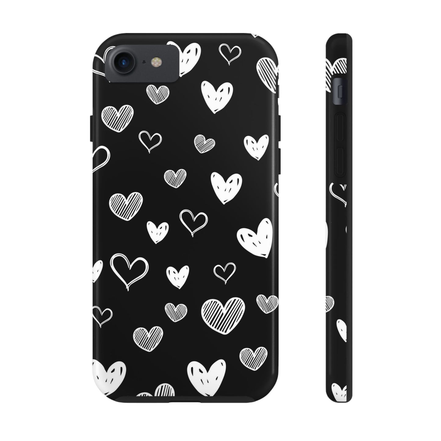 Heart doodles seamless pattern Tough Phone Cases iPhone 7, iPhone 8, iPhone SE