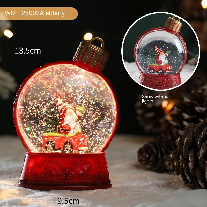 Christmas Holiday Decorations Luminous Simulation Flat Light LED Decoration Scene Layout Flame Light Home Decor WDL 23002A Old Man With Battery