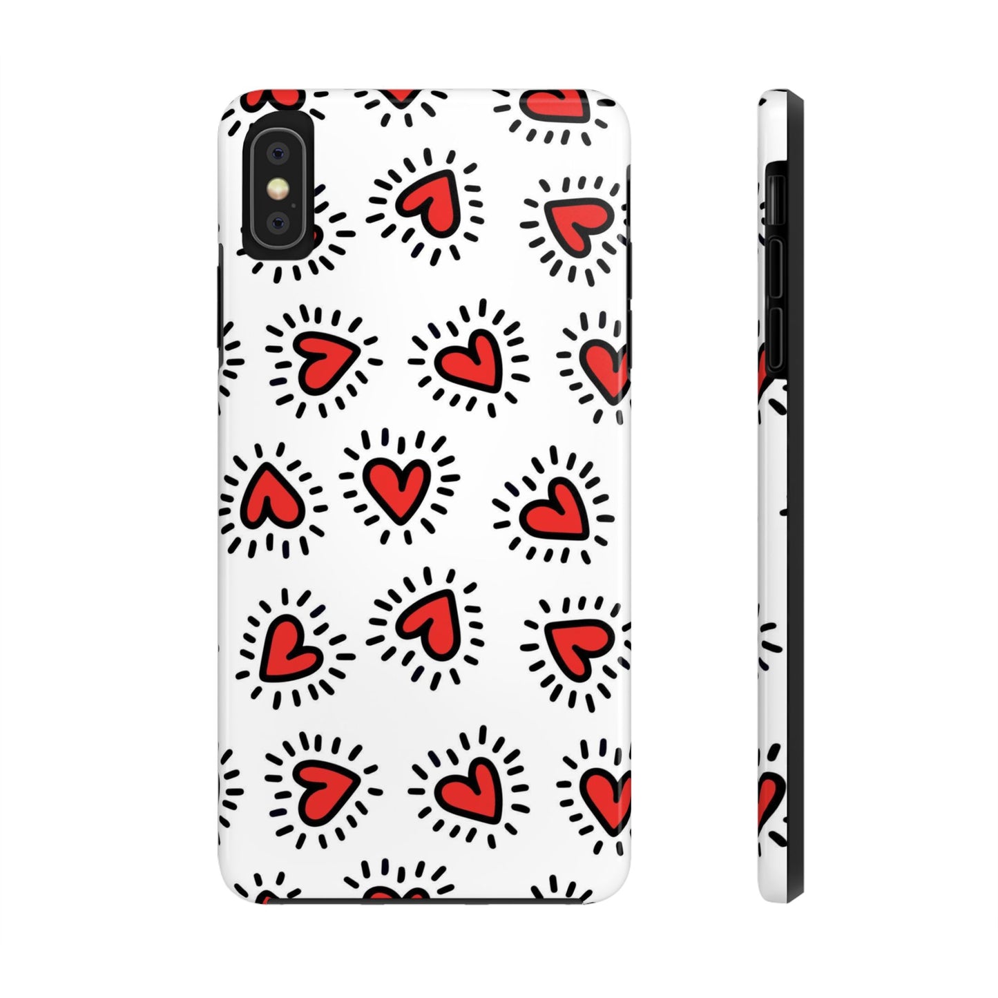 seamless pattern of Red hearts Tough Phone Cases iPhone XS MAX