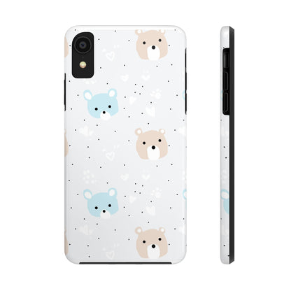 Seamless Pattern with Cute Cartoon Bear Face Tough Phone Cases iPhone XR