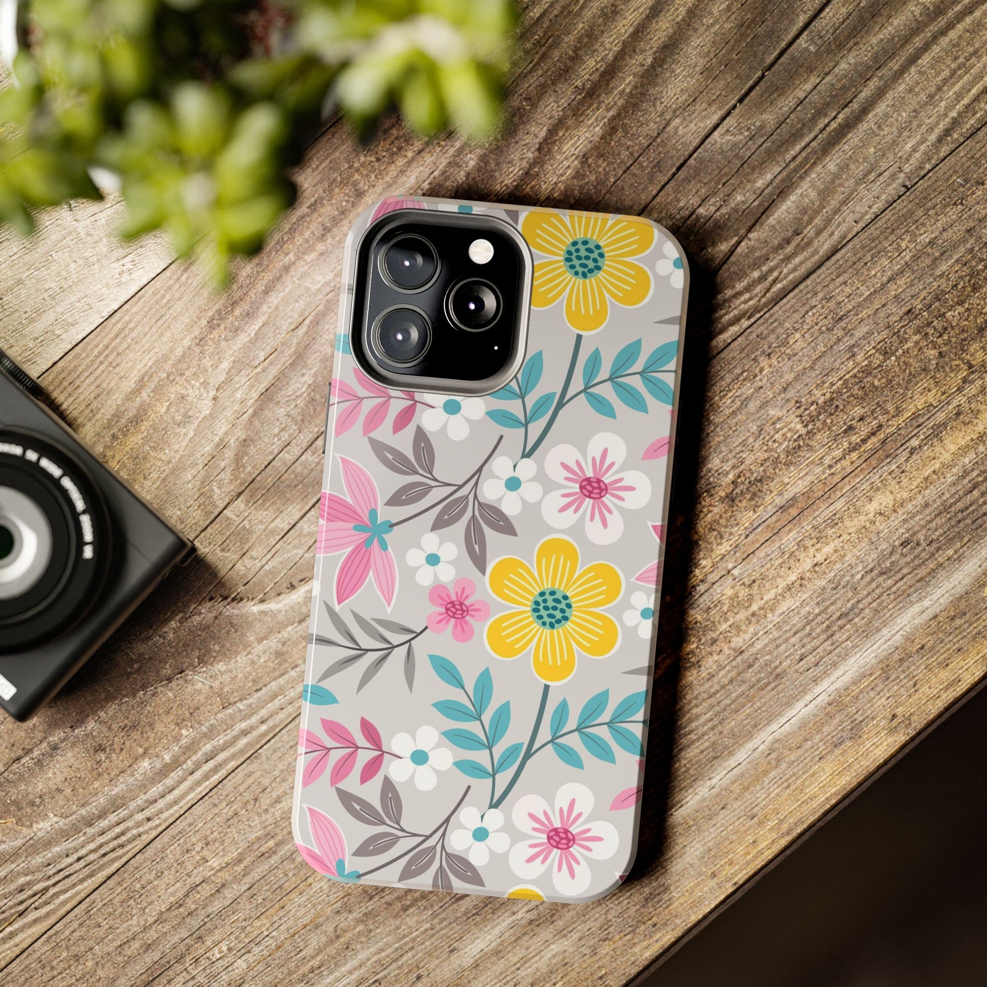 Colorful flowers and leaf Tough Phone Cases