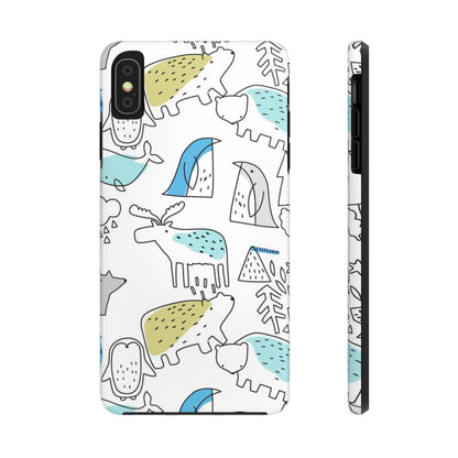 Fine Line animal pattern Tough Phone Cases iPhone XS MAX